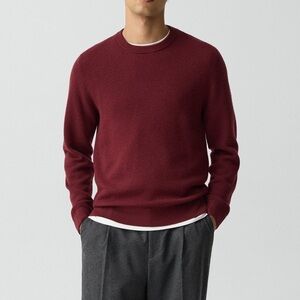 THEORY Hilles crewneck sweater in cashmere red size M